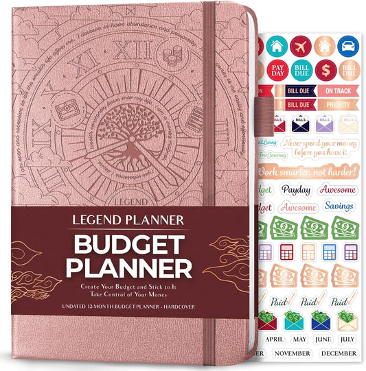 Legend Budget Planner – Financial Organizer Book. Money Account & Expense Tracker Notebook Journal for Household Monthly Budgeting (Rose Gold)