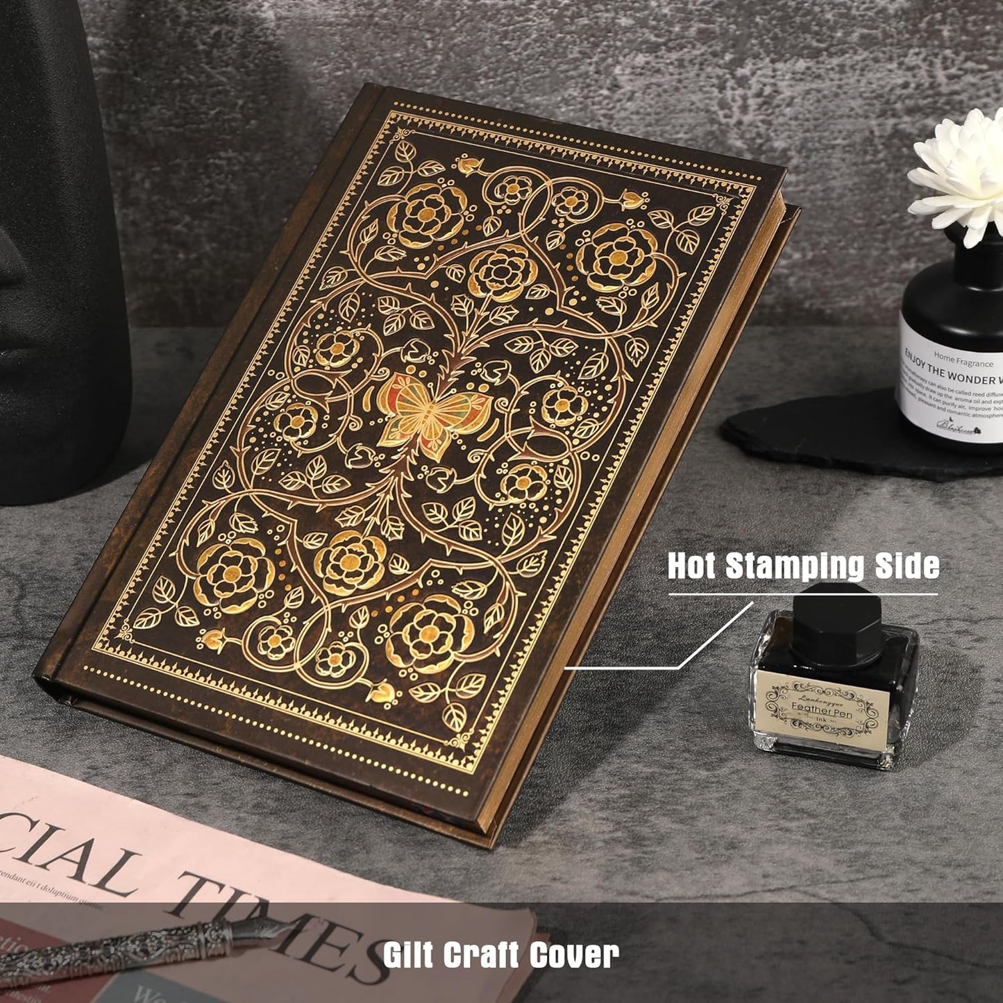 Line Notebooks for Women Men, A5 Aesthetic Hardcover Ruled Diary, 100 GSM Journals for Writing for Work, Note Taking, Office School