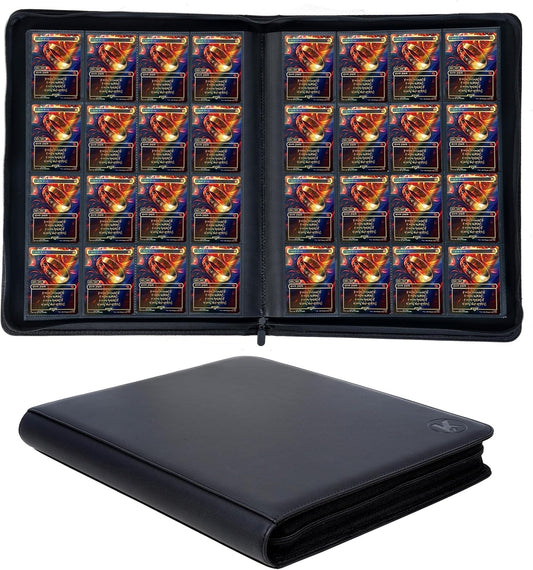 1000+ Pockets Trading Card Binder, 16-Pocket Card Ablum Compatible with MTG,Sports Cards & Other Standard Size Trading Cards (Black)