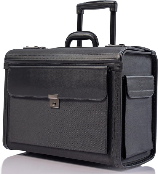 HAMMER ANVIL 19 Wheeled Briefcase Rolling Case Sales Sample Pilot Lawyer Attache