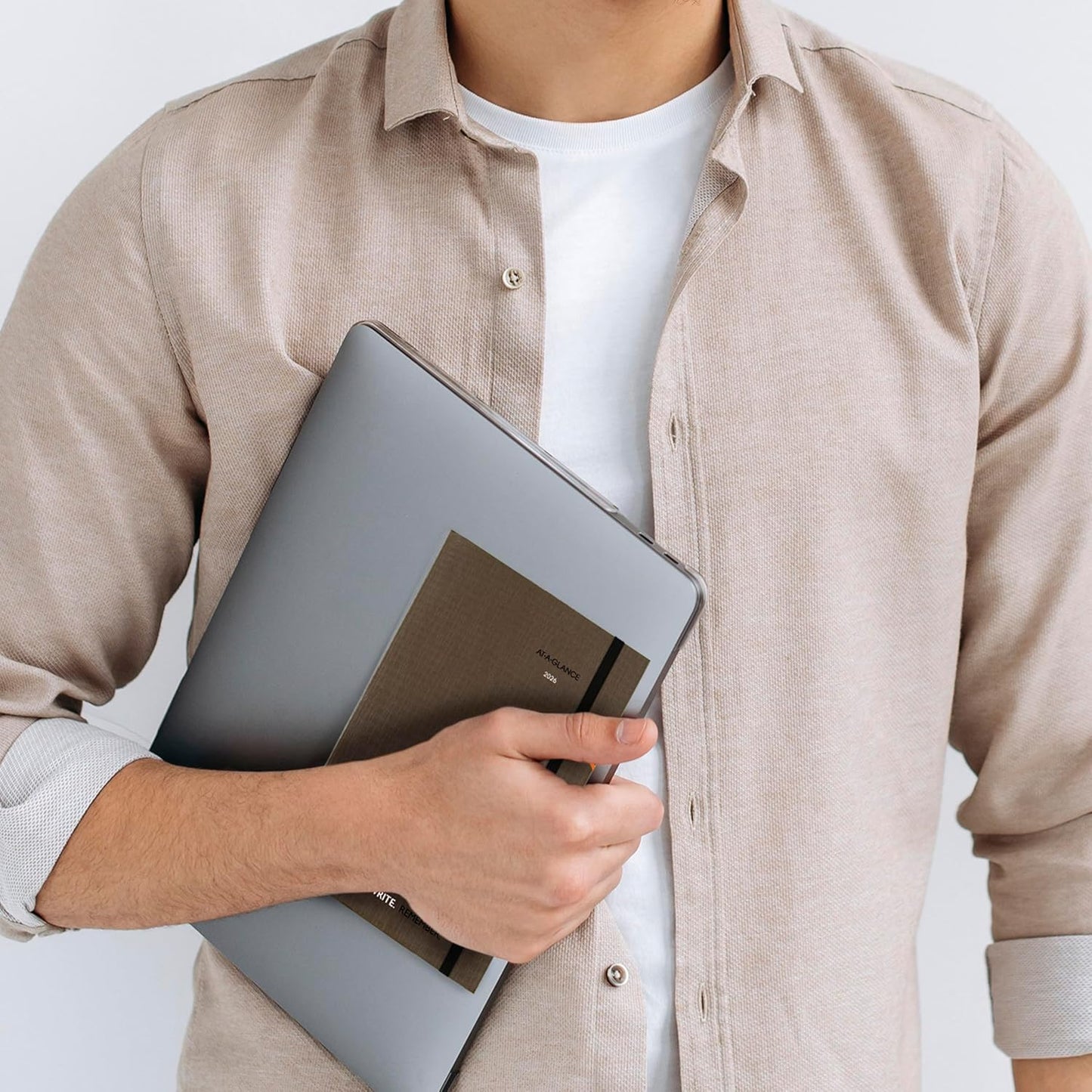 AT-A-GLANCE 2026 Planning Notebook, Daily, 5" x 8.25", Small, Plan. Write. Remember., Casebound, Gray (7062013026)