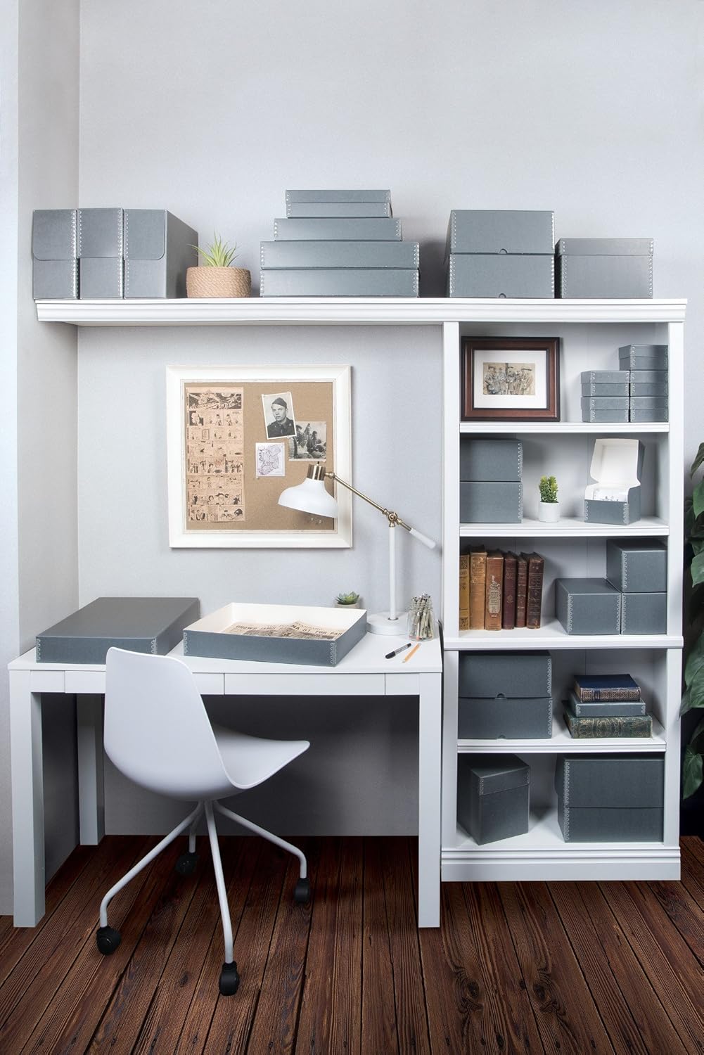 Gaylord Archival Blue/Grey Drop-Front Newspaper Preservation Box - 22 3/4W x 30 7/8L x 2 7/8" H