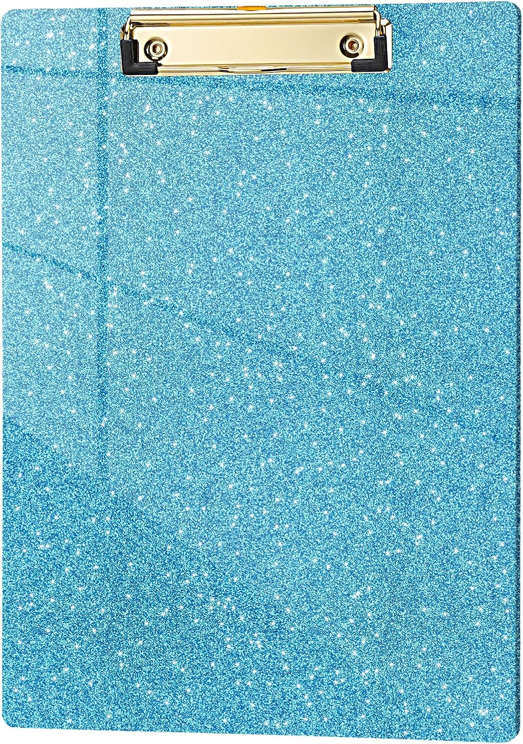 Hongri Plastic Acrylic Glitter Clipboard, 8.5x11" Stardard Letter A4 Size Clipboards for Classroom, Taecher, Women.Cute Confetti Clip Board, Office Supplies, School Supplies.