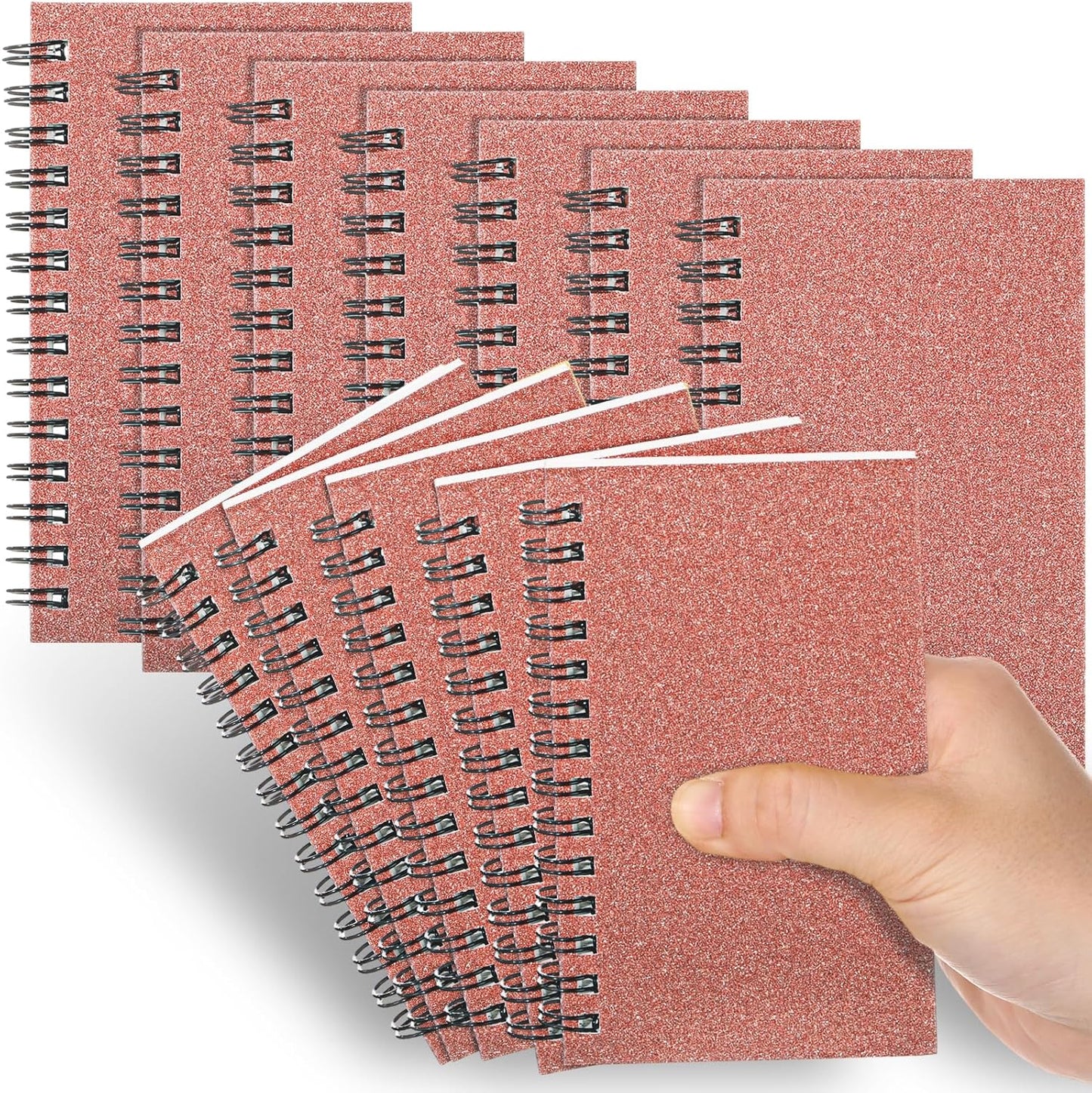 Jutom 18 Pcs Small Spiral Notebooks Memo Pads 3x5 Bulk Small Pocket Notebooks Mini Notepads with Lined Pages Mini Journals for Office Back to School Work Writing Supplies, 120 Pages (Rose Gold)