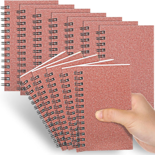 Jutom 18 Pcs Small Spiral Notebooks Memo Pads 3x5 Bulk Small Pocket Notebooks Mini Notepads with Lined Pages Mini Journals for Office Back to School Work Writing Supplies, 120 Pages (Rose Gold)