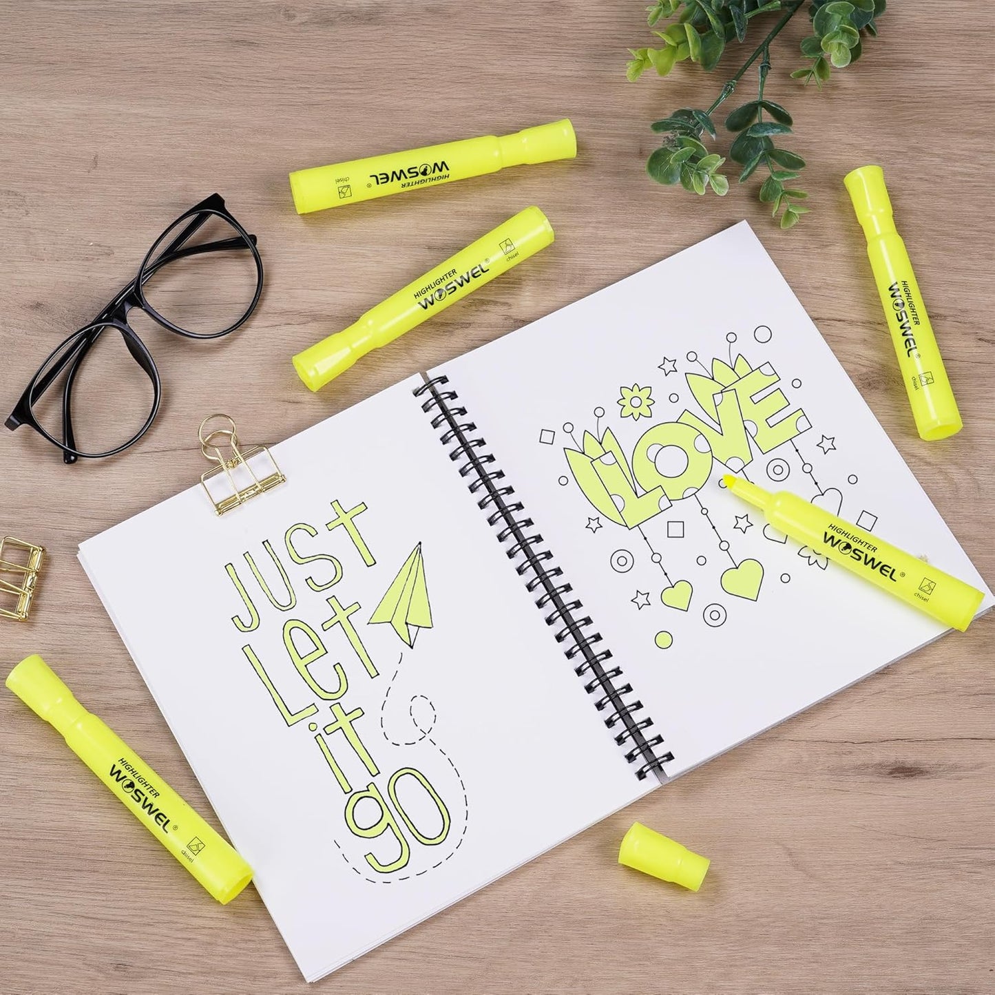 Highlighters Bulk, 72 Pack Tank Style Highlighters Set, Fluorescent Yellow, Chisel Tip Highlighter Markers Bulk for Kid and Adult Coloring, Highlighting as School Supplies