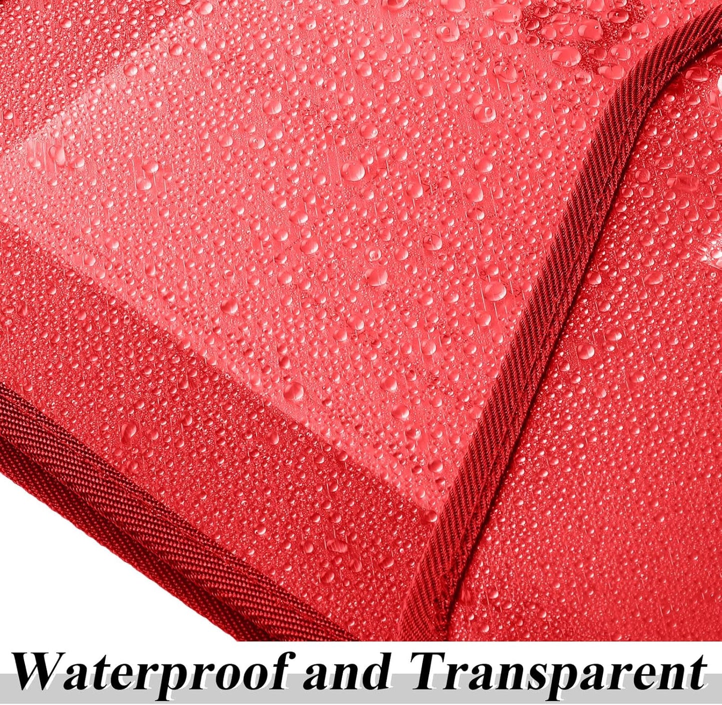 10 Pieces Plastic File Folders Envelope Expanding File Wallet Organizer Documents Folder with Snap Closure and Pocket, A4 Size Waterproof Transparent Pouch(Red,Horizontal)