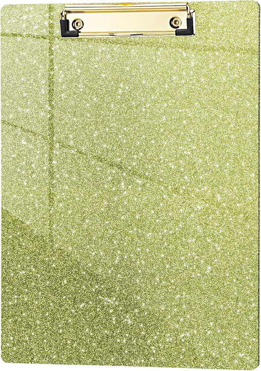Hongri Plastic Acrylic Glitter Clipboard, 8.5x11" Stardard Letter A4 Size Clipboards for Classroom, Taecher, Women.Cute Confetti Clip Board, Office Supplies, School Supplies.