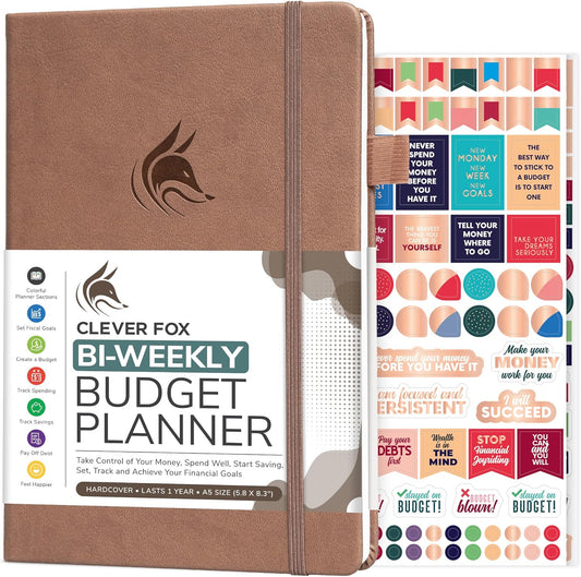 Clever Fox Bi Weekly Budget Planner – Undated Financial Organizer Book – Expense Tracker, Budgeting & Bill Notebook, A5 (Dark Terracotta)
