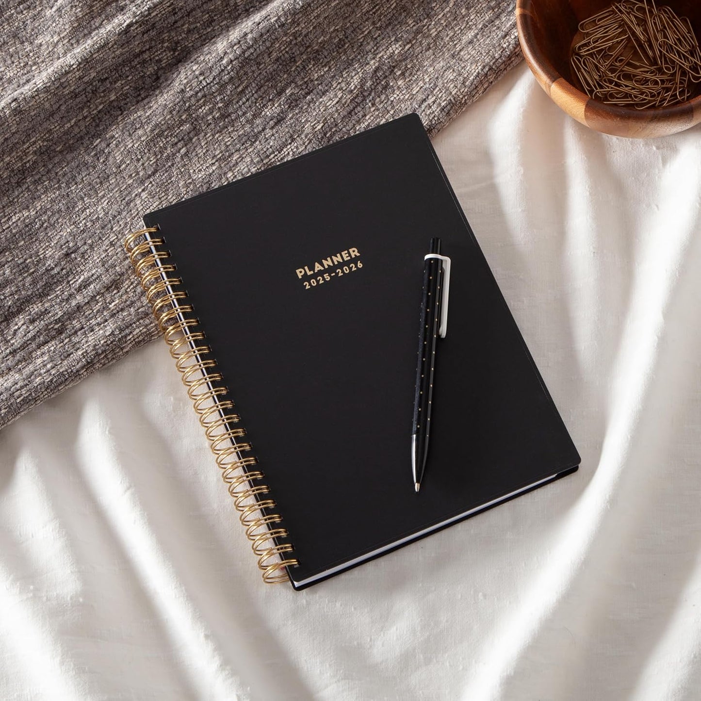 Blue Sky 2025-2026 Academic Year Weekly and Monthly Planner Calendar, July 2025 - June 2026, 12-Month, 5.8" x 8.6", Flexible Cover, Wirebound, Laminated Tabs, Storage Pocket, Black