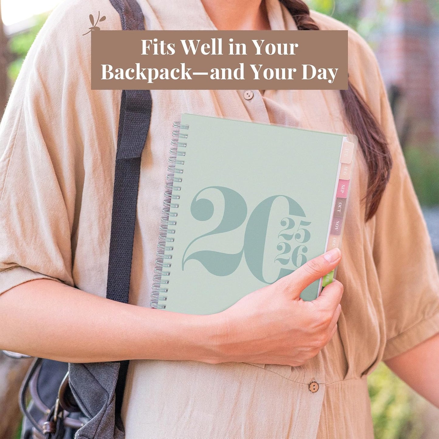 Rileys Academic Planner 2025-2026, Daily, Weekly & Monthly Planner, July 2025 - June 2026, Student Notes Pages, Twin-Wire Binding, Weekly Agenda for School & Work (8 x 6-Inches, Green, Typographic)