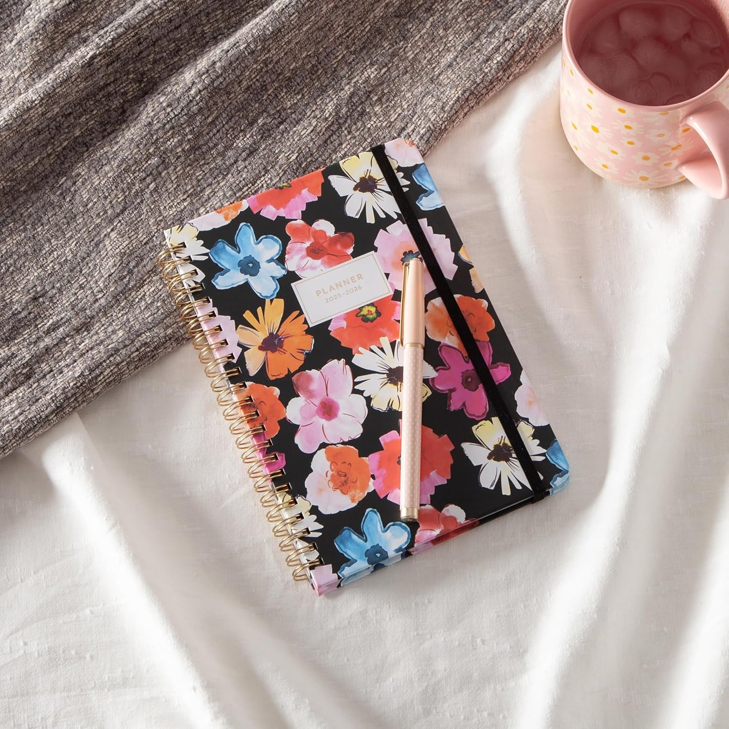 Blue Sky 2025-2026 Weekly and Monthly Academic Year Planner Calendar, July 2025 - June 2026, 5" x 8", Hard Cover, Wirebound, Storage Pocket, Laminated Tabs, Stickers