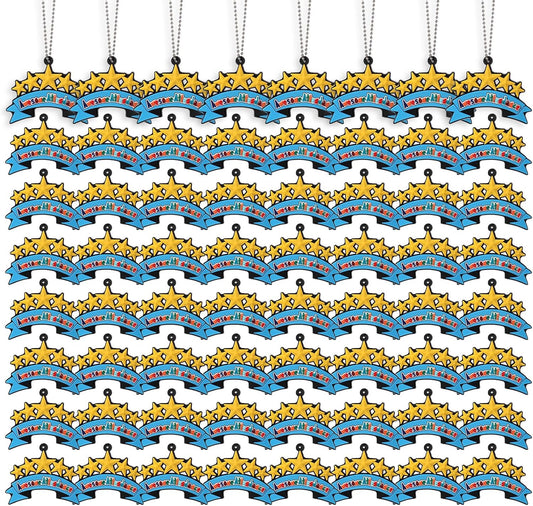 200 Pcs Awesome Attendance Silicone Tags with Chains, Motivational Brag Awards for Students, Classroom Incentives, Teacher Rewards, Reading Competition Prizes, Wearable Encouragement Gifts