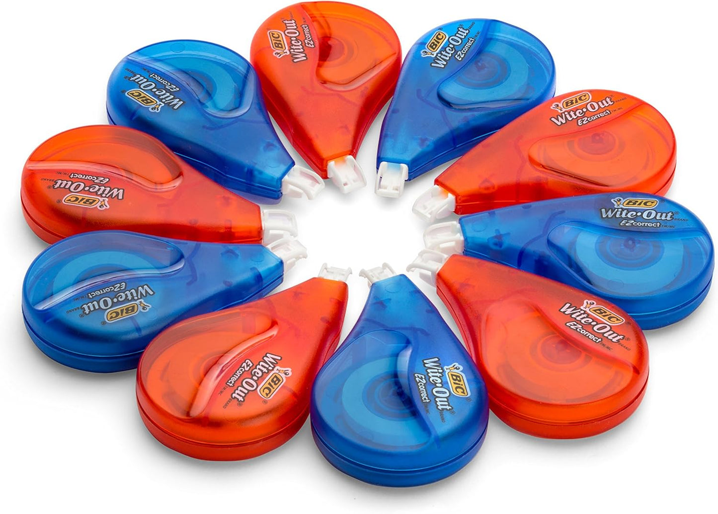 BIC Wite-Out Brand EZ Correct Correction Tape, 39.3 Feet, 10-Count Pack of white Correction Tape, Fast, Clean and Easy to Use Tear-Resistant Tape Office or School Supplies