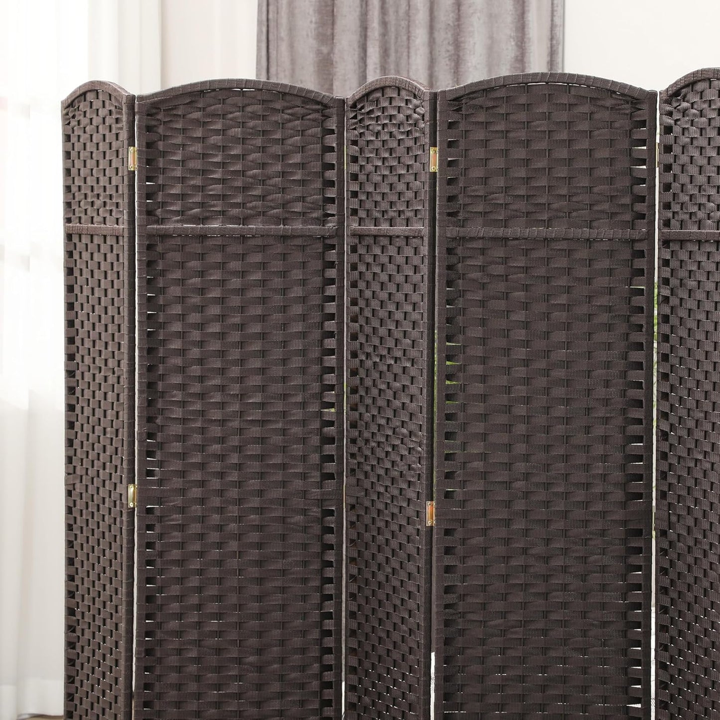 HOMCOM Room Divider, 8 Panel Folding Privacy Screen, 5.6' Tall Freestanding Wall Partition for Home Office, Bedroom, Brown