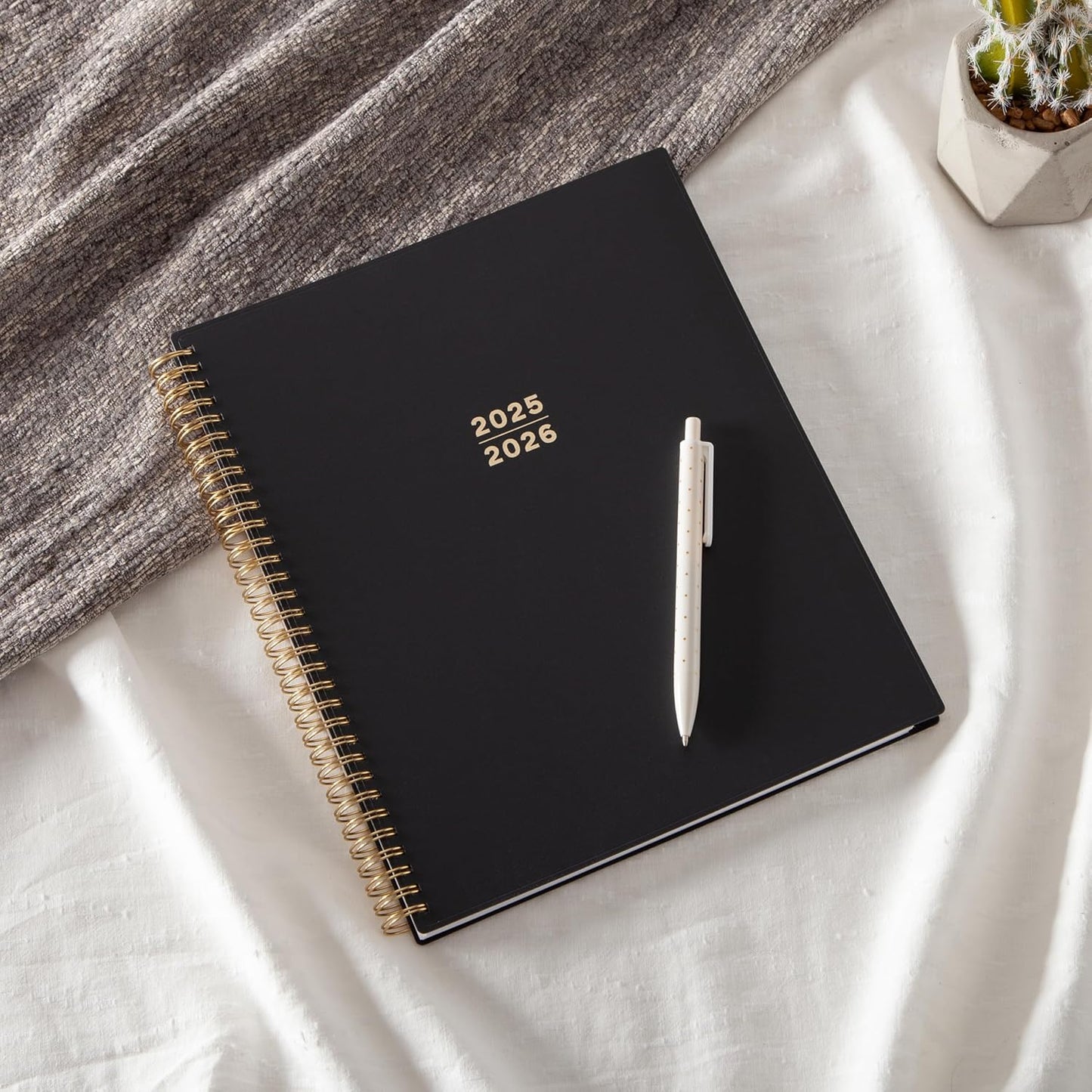 Blue Sky 2025-2026 Academic Year Weekly and Monthly Planner Calendar, August 2025 - December 2026, 17-Month, 8.5" x 11", Flexible Cover, Wirebound, Laminated Tabs, Black