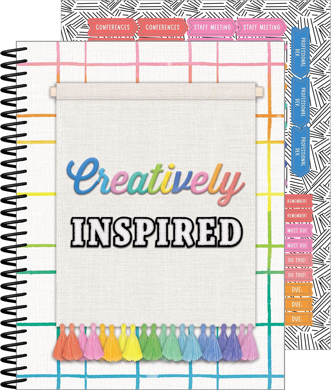 Carson Dellosa Creatively Inspired Planner 2025-2026, Undated 8" x 11" Lesson Plan Book With Stickers, Class Schedule, Weekly Calendar, Homeschool and Classroom Must Haves, Boho School Supplies