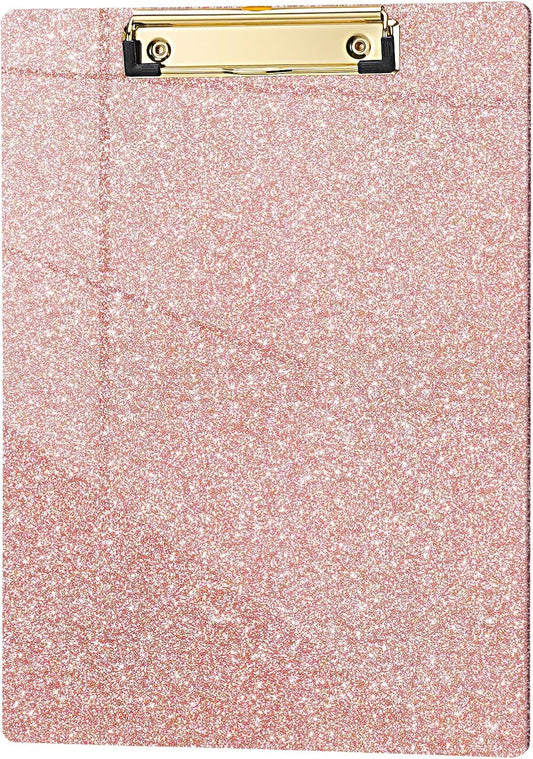 Hongri Plastic Acrylic Glitter Clipboard, 8.5x11" Stardard Letter A4 Size Clipboards for Classroom, Taecher, Women.Cute Confetti Clip Board, Office Supplies, School Supplies.