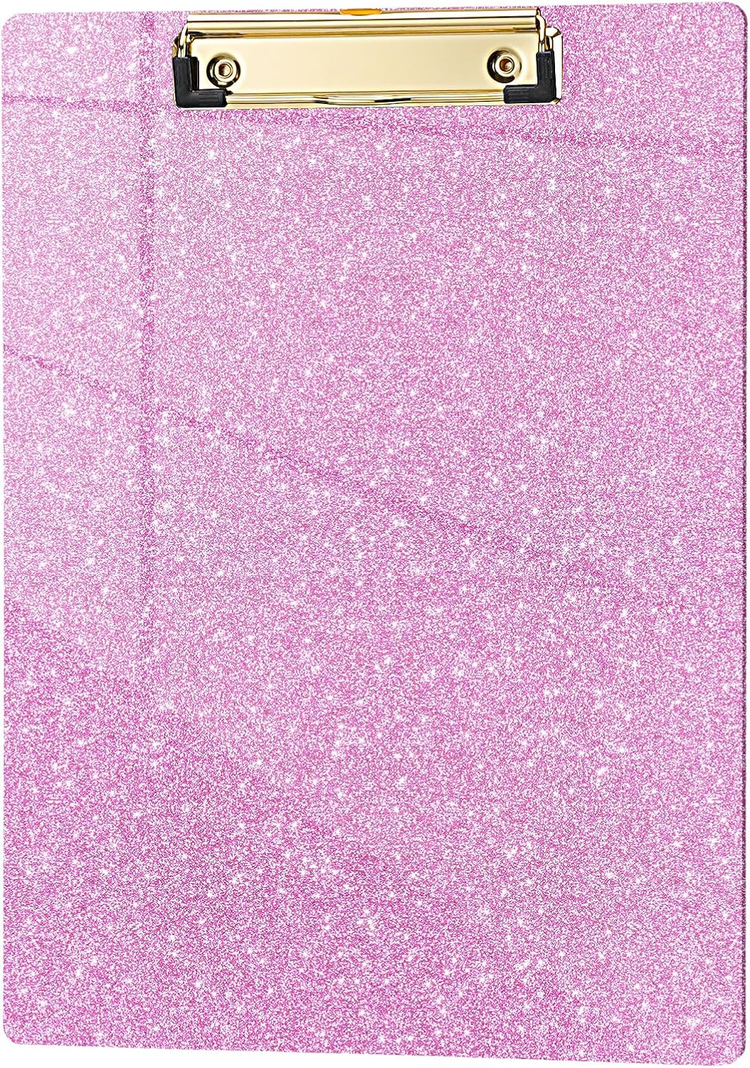 Hongri Plastic Acrylic Glitter Clipboard, 8.5x11" Stardard Letter A4 Size Clipboards for Classroom, Taecher, Women.Cute Confetti Clip Board, Office Supplies, School Supplies.