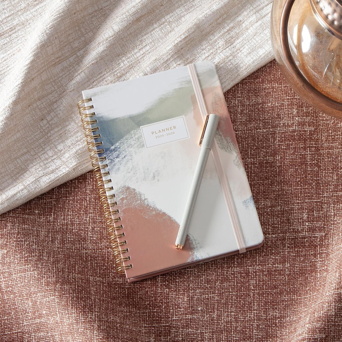 Blue Sky 2025-2026 Academic Year Weekly and Monthly Planner Calendar, July 2025 - June 2026, 12-Month, 5" x 8", Hard Cover, Wirebound, Storage Pocket, Laminated Tabs, Stickers, Ansel