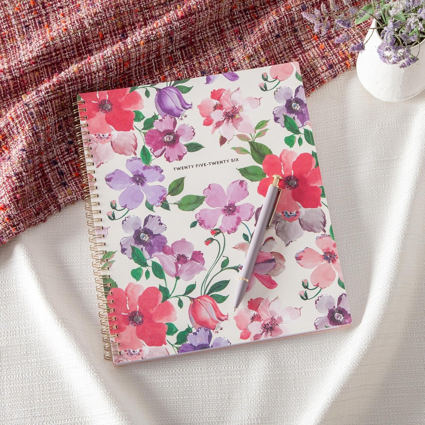 Blue Sky 2025-2026 Large Print Weekly and Monthly Academic Year Planner Calendar, July 2025 - June 2026, 8.5" x 11", Flexible Cover, Wirebound, Storage Pocket, Laminated Tabs, Charlotte